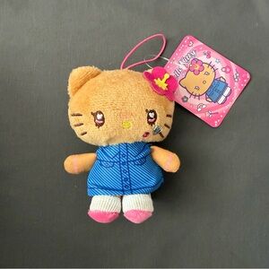Sanrio Mini tan skin denim style Hello Kitty Plush/Keychain